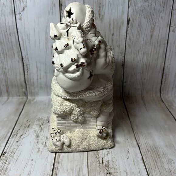 International Bazaar Christmas Santa Figurine Bisque Porcelain Gold Accents star - Picture 4 of 5